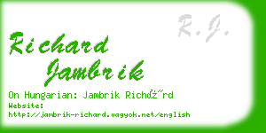 richard jambrik business card